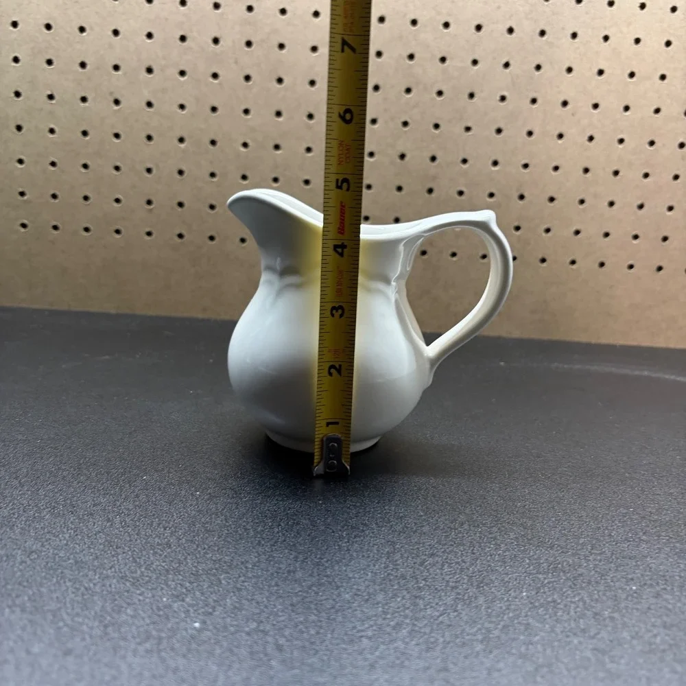 Vintage Small White Ceramic Creamer or any liquid Pitcher 4 1/2